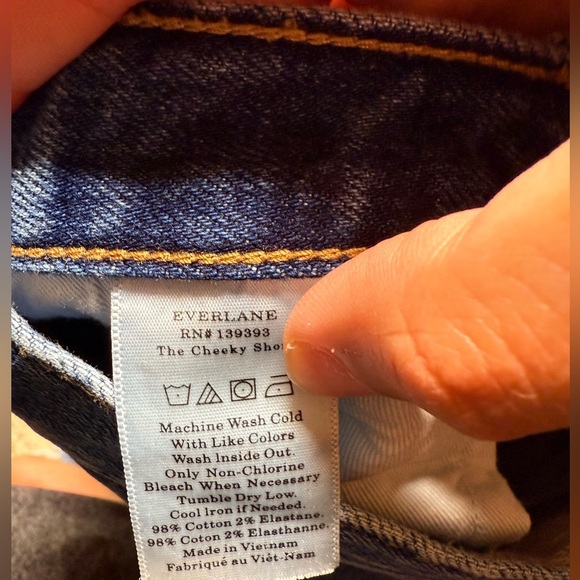 Everlane The Cheeky Short Denim Cutoff Jean Shorts Size 24 Distressed Raw Hem - Picture 6 of 7